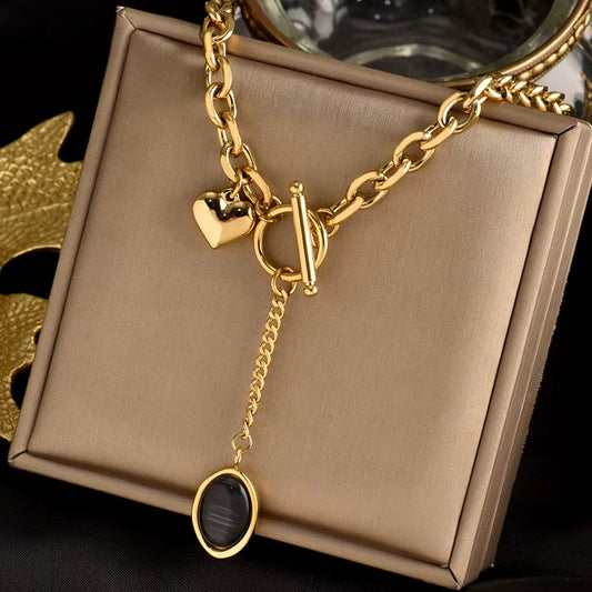 Heart Charm Clavicle Chain Necklace